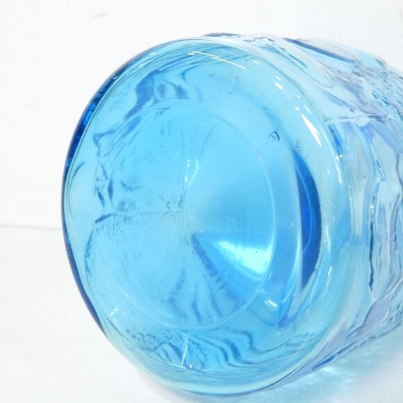 Cool Retro Drinkware Vtg Empoli Italy Sky Blue Large Glass Pitcher + 6 glasses - Picture 6 of 7